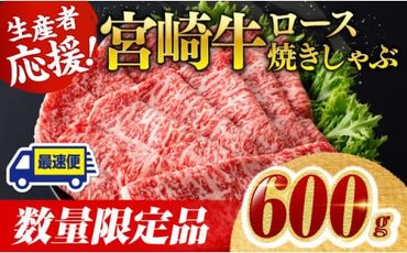 【数量限定】※最速便(2週間以内に発送)※ 宮崎牛ロース焼きしゃぶ600g 肉 牛 牛肉 国産 黒毛和牛 [D0606]