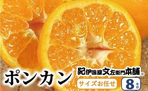  ポンカン 8kg サイズおまかせ / ぽんかん 蜜柑 みかん 柑橘 果物 フルーツ 紀伊国屋文左衛門本舗 ※2027年1月下旬～2月下旬頃に(お届け日指定不可) 【kmtb008-r-8】