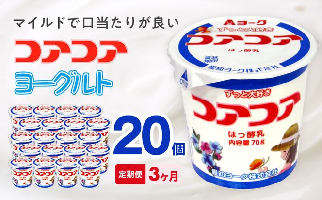 【3ヶ月定期便】愛知ヨーク　コアコアヨーグルト　20個入［108A01-T］
