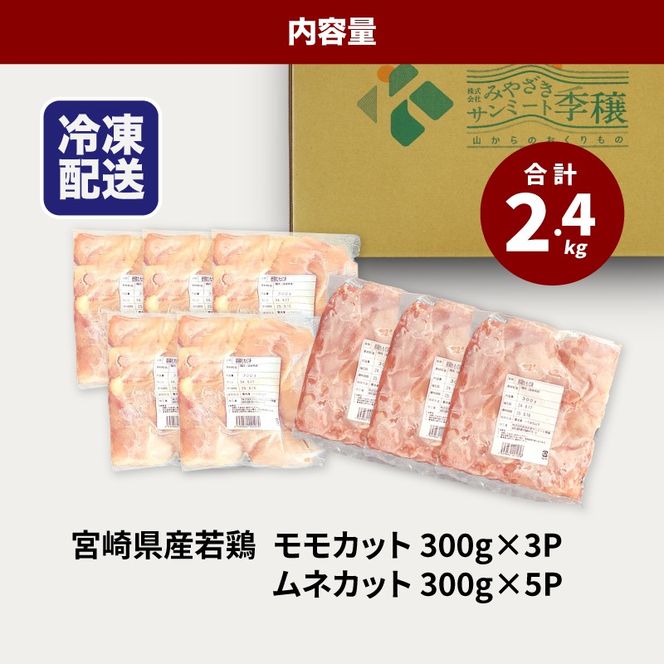 モモ肉ムネ肉ミックス【計2.4kg】K16_0116