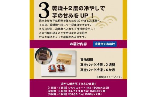 【全6回】毎月1種類ずつ届く 冷やし焼き芋定期便 約1kg×6回（計3種） 【ジャパンフードセレクション 金賞】 芋スイーツ H047-065