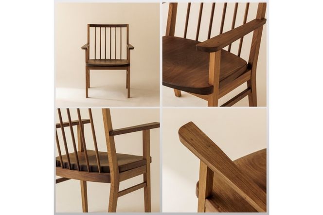 【限定1台】No.61 Chair(armrest) 椅子 1脚 ( イス 木材 家具 1点もの 限定 )【176-0002】