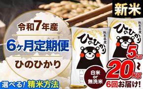【6ヶ月定期便】令和7年産 定期便 無洗米 も選べる ひのひかり 5kg 10kg 15kg 20kg 《お申込み翌月から出荷》令和7年産 熊本県産 ふるさと納税 無洗米 白米 精米 ひの 米 こめ ふるさとのうぜい ヒノヒカリ コメ 熊本米ひのもり---hn7tei_75000_5kg_mo6_gkt_h---
