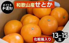 【先行予約】【まごころ手選別】和歌山県産 せとか 化粧箱 約3kg（13～15玉）秀品 M～2Lサイズ混合 柑橘	