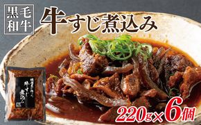 G1355 焼肉屋が作る 国産 牛肉 甘辛 牛すじ煮込み（220g×6個）