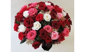 【日付指定可能】プリザーブドフラワーローズ（ピンク＆レッド）60輪のアレンジメント 薔薇 バラ ギフト プレゼント ラッピング 産地直送 インテリア お花 フラワー ボリューム満点 H193-020