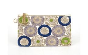 【文庫屋大関】すっきりカードケース　笠菊＜水明＞【皮革工芸品】 ファッション小物 雑貨 フラグメントケース 小銭入れ付き 収納 スマート 日本製 花柄 キク 