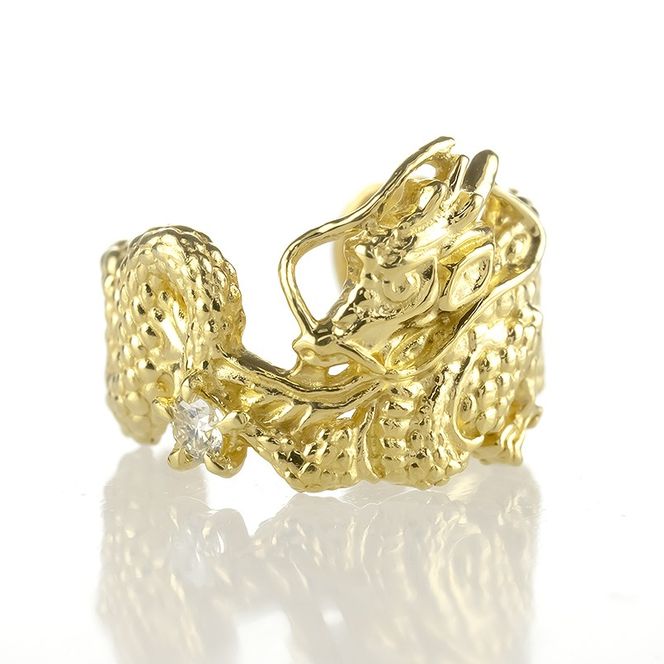 純金 イヤーカフ 龍 24金 イヤカフ 片耳 イエローダイヤモンド ゴールド ドラゴン 辰年 干支 イヤークリップ イヤーカフス イヤリング 人気 ダイヤ ジュエリー 普段 使い240227403k24u SWAA277