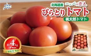 【先行予約/2026年6月以降発送】【家庭用】ニシパの恋人「びらとりトマト」秀品 1箱 約4kg（20～24個 満詰め） BRTO001