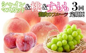 笛吹のフルーツ【3回定期便】　桃＆すもも＆シャインマスカット 126-027