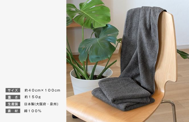 G3785 【スピード発送】ファミーユ ミニバスタオル 6枚セット（チャコール＆グレー 各3枚） 【フェイスタオル 以上 バスタオル 未満 泉州タオル 吸水 普段使い シンプル 日用品 たおる】