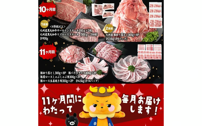 【定期便11ヶ月】ししまる定期便S(11ヶ月連続 月1～2回お届け！・計44.06kg) t0377-001