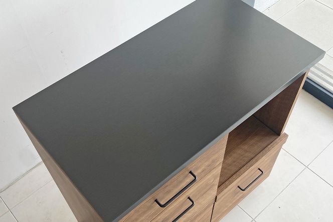 グラーデ 80 キッチンカウンター NA【ナチュラル 完成品 特殊鋼板 耐熱 耐傷 収納 省スペース】(H062350)