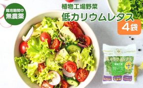 レタス 低カリウムレタス 4個入り カリウム85%カット 洗わず食べられる ビタミンK 植物工場 兵庫県 加西市 リーフレタス 栽培期間中 無農薬