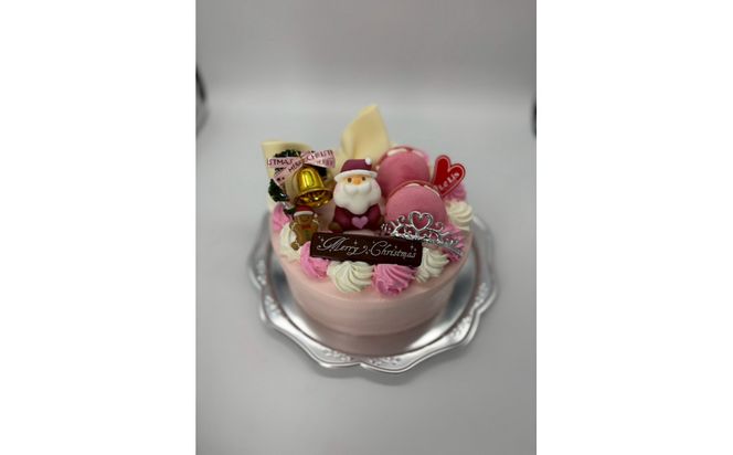 【Le Lis】クリスマスケーキ＜ピンクのデコレーション＞♪とびっきり可愛い芸術デコレーションケーキ5号（4～6名様分）【冷凍でお届け・冷蔵解凍】 232238_BF06-PR