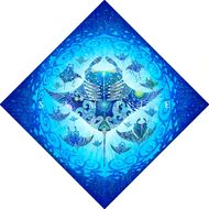 ［琉球イラストレーション］ 与儀勝之 『海の星 〜翠玉飛翼〜 / Star of the Sea -』 額装Lサイズ インテリア 雑貨 アート おしゃれ おすすめ 沖縄市 / yogima office[BCAI016]