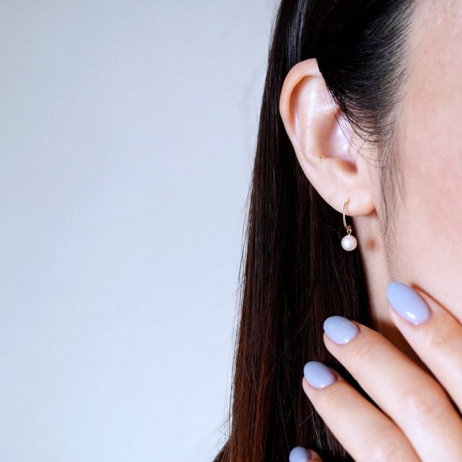 K10YG(10金) イエローゴールド 揺れる パール ピアス (5mm) 保証書付 SR-2222-1 242-042