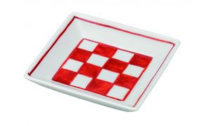 九谷焼　3号皿・赤絵石畳 5枚セット a01 民芸品 工芸品 焼き物 食器 172111_CY2299