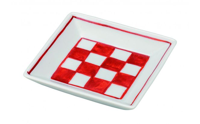 九谷焼　3号皿・赤絵石畳 5枚セット a01 民芸品 工芸品 焼き物 食器 172111_CY2299