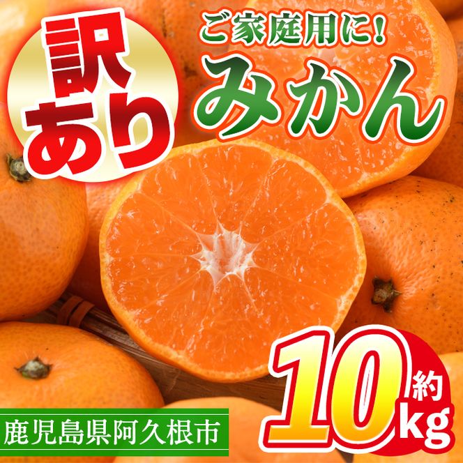 ＜先行予約受付中！2026年10月中旬以降順次発送予定＞ 訳あり！鹿児島県産みかん(計約10kg) 大容量 傷あり 不揃い 国産 柑橘 果物 くだもの フルーツ 旬 期間限定 数量限定 訳アリ 規格外 ご家庭用 ご自宅用 ミカン ノーワックス【三笠農業生産】akn051-04