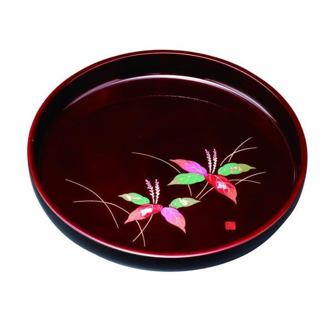 丸盆 30cm 溜 二人静 ［YG448］ 303446_CC446