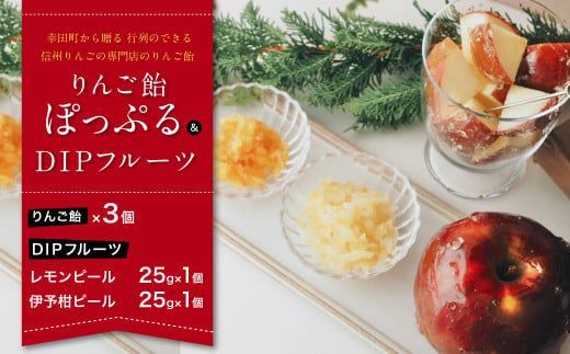【先行予約】りんご飴「ぽっぷる」( 3個 ) & DIPフルーツセット ( 2種類×各1個 ) りんご農家が贈るりんご飴 | 林檎あめ りんご飴 りんごあめ フルーツ アップル 送料無料 ※2026年9月上旬頃～発送