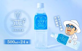 FYN6-376 マッコイ斉藤共同開発！！ 月山自然水 うさぎ 500ml×24 オリジナルパッケージ 天然水 自然水 国産 水 ナチュラル ミネラル ウォーター ペットボトル 備蓄 防災 保存 贈答 贈り物 ギフト プレゼント 自宅 家庭 山形県 西川町 月山