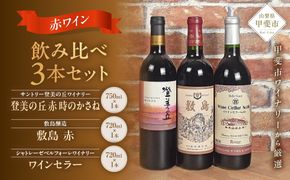 甲斐市産　赤ワイン飲み比べ　3本セット　Presents by Katerial　AD-34