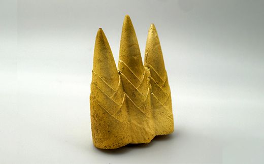 FYN5-047 西川町 工芸品 純金(K24) 月山筍 26.5g 純金 金金 金 24金 K24 K ゴールド 日本製 ハンドメイド 手作り 置物 オブジェ 貴金属 ジュエリー 贈答 贈り物 ギフト 記念日 誕生日 プレゼント X線分析検査証明書付 山形県 月山