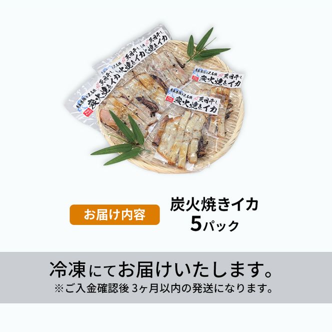 イカ 炭火焼きイカ 5パック セット 青森 いか 干物 干物セット するめ スルメ スルメイカ 海鮮 魚介類 魚介 海産物 国産 加工食品 惣菜 青森県 鰺ヶ沢町 ※ご入金確認後 3ヶ月以内の発送になります。 青森県鰺ヶ沢町 