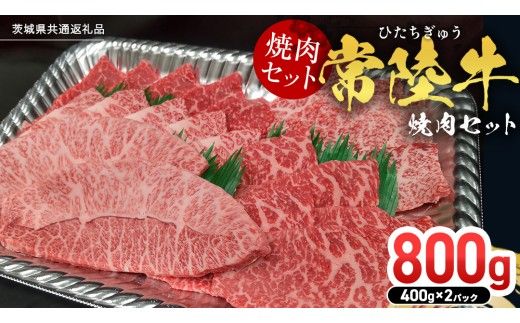 【スピード発送】【常陸牛】焼肉セット 800g (400g×2パック） (茨城県共通返礼品) 国産 牛肉 肉 お肉 焼き肉 バーベキュー BBQ カメノコ サンカクバラ ミスジ イチボ ササミ ザブトン シンシン カイノミ ボンジョー タテバラ 三角バラ サイコロステーキ サーロイン リブロース ランプ ウワミスジ ヒレ