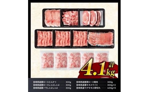 ヒルナンデスで紹介！※発送時期が選べる※宮崎県産 豚肉 6種 4.1kg【ミヤチク 九州産 国産 宮崎県産 豚 ぶた 肉 ロース バラ とんかつ 焼肉 おうちごはん おうち時間】☆ [D0621]