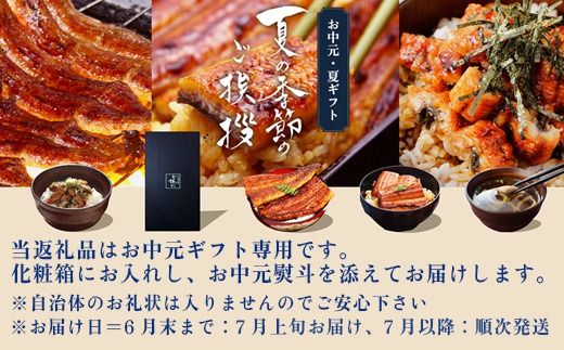 【お中元・夏ギフト用】国産 うなぎ 蒲焼き 大サイズ 3本（150～169g×3本）(A1179-1)