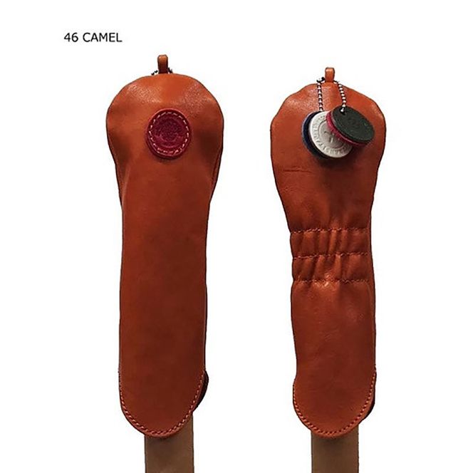 木の庄帆布 公式 ユーティリティヘッドカバー 国産レザー1枚仕立 UT KinoshoTRANSIT　K-KHG-W-UT01M-（C/#46 キャメル / レッド）　ゴルフ ヘッドカバー 国産 レザー