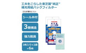 東芝 掃除機用紙パック 高性能トリプルパックフィルター VPF-7 3枚入り 2セット 141305_KV174