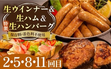 【全12回定期便】 ウインナー / ハンバーグ / ハム 月替り セット 糸島市 / 志摩スモークハウス 生ハム ベーコン [AOA040]