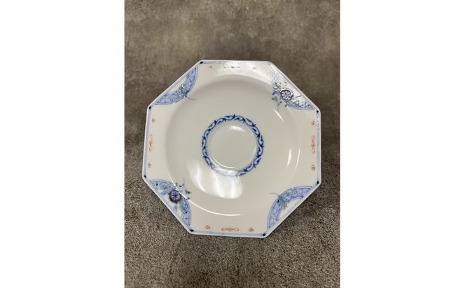 九谷焼 カップ＆ソーサー 染付花/三浦晃禎作 焼き物 民芸品 工芸品 食器