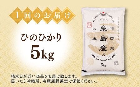 【全6回定期便】【こだわり精米】 糸島産 ひのひかり 5kg 糸島市 / RCF 米 お米マイスター [AVM007]