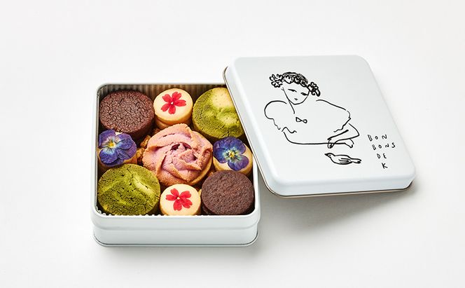 焼き菓子詰め合わせ　La Boîte à bonheur  -la fleur -クッキー缶＋フィナンシェ9個 焼菓子 グルテンフリー 米粉 スイーツ 洋菓子 プレゼント ギフト 贈り物 茅ヶ崎市 神奈川