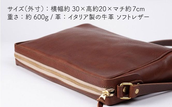 ファスナー の 斜め掛け ショルダー バッグ 《糸島》【LADIES&GENTLEMEN】 革製品 革鞄 カバン [ADK024]
