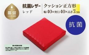 抗菌レザー【レッド】【正方形】【高さ7cm】【日本製】 EZ313