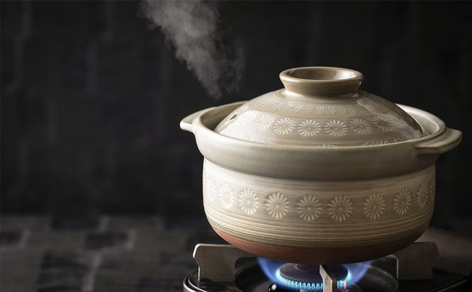 【萬古焼（ばんこやき）】銀峯 三島 ごはん鍋 ２合炊き せんが陶器【三島 土鍋 ご飯 ごはん お米 米 炊飯 2合 四日市市 四日市】