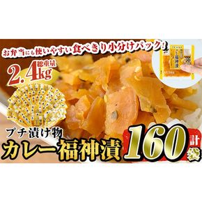 a868 プチつけものカレー福神漬 160P合計2.4kg(15g×40P×4セット) ふくじん漬け 漬物 漬け物 ご飯のお供 おかず おつまみ おにぎり 常温 常温保存 食べきり 小分けパック【九州新進】