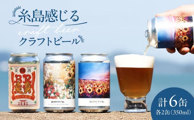 糸島 クラフトビール 3種（ウィートエール/ペールエール/メキシカンラガー） 飲み比べセット 3種×2缶 計6缶 各350ml  IB BREWING　糸島市 / 株式会社Story Agent お酒 地ビール[ABQ001]