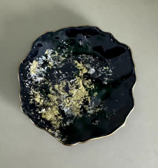 豆皿 口金ロック 古代金箔漆黒 ［NF172］ 303446_CU90080VC05