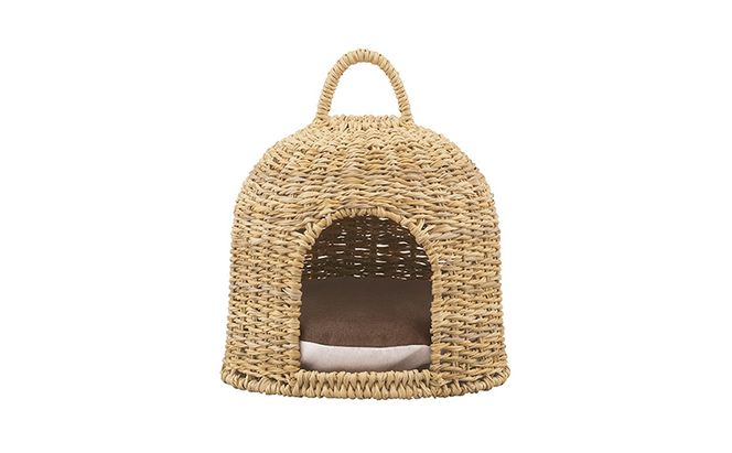 ペットハウス 猫 犬 ペット ベッド PHR-D3530 アイリスオーヤマ おしゃれ ラタン調 ドーム 室内 オールシーズン ナチュラル クッション付き 