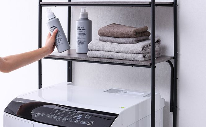 ランドリーラック スタイルランドリーラック ハンガーバー付き ブラック アイリスオーヤマ HSLR-695R縦型 おしゃれ ラック 洗濯機上収納 洗濯ラック 洗濯 洗面所 ランドリー ランドリー収納 可動棚 スリム 収納 インテリア 