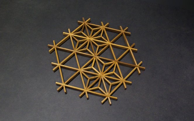 真庭組子 オーナメント 麻の葉 / 組子 天然木 飾り 壁飾り 壁掛け ウォールアート 和雑貨 和モダン 和室 和風 岡山県 真庭市 【sdkb018-01】