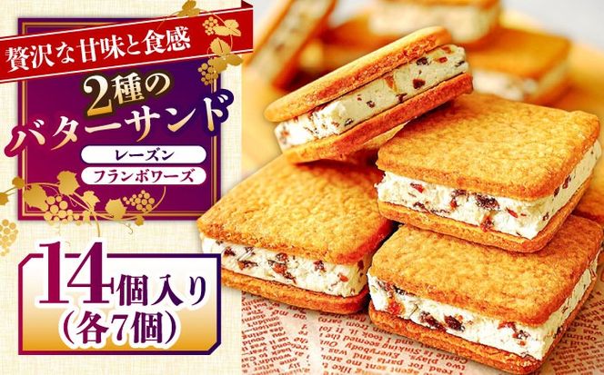 バターサンド 2種セット 14個入 レーズン フランボワーズ （ラズベリー）/ スイーツ お菓子 洋菓子 / 南島原市 / Atelier Gigi [SAA023]