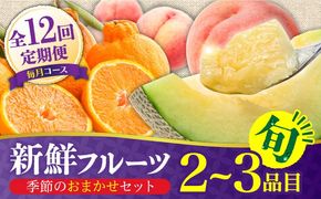 【12回 定期便】季節の果物 詰め合わせ フルーツセット 旬の果物をお任せで2〜3品目お届け (2〜3品目×12回) / 果物 セット 南島原市 / 吉岡青果 [SCZ014]